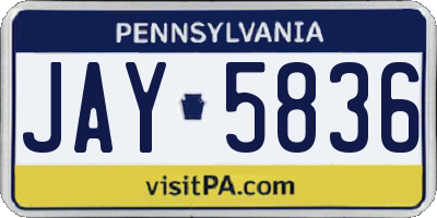 PA license plate JAY5836