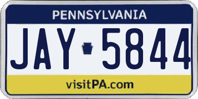 PA license plate JAY5844
