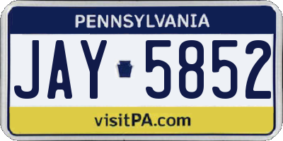 PA license plate JAY5852