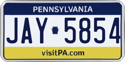 PA license plate JAY5854
