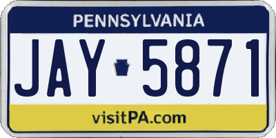 PA license plate JAY5871