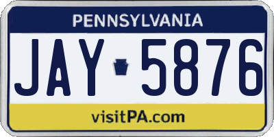 PA license plate JAY5876