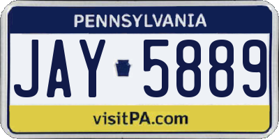 PA license plate JAY5889