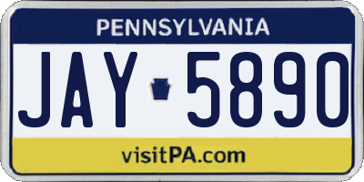 PA license plate JAY5890