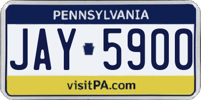 PA license plate JAY5900