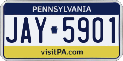 PA license plate JAY5901