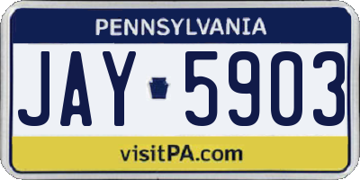 PA license plate JAY5903