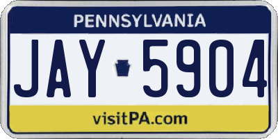 PA license plate JAY5904