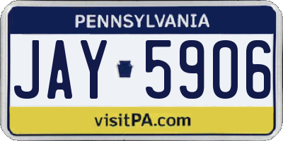 PA license plate JAY5906