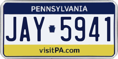 PA license plate JAY5941