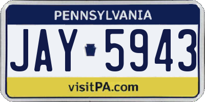 PA license plate JAY5943