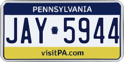 PA license plate JAY5944