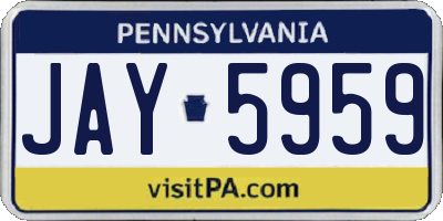 PA license plate JAY5959