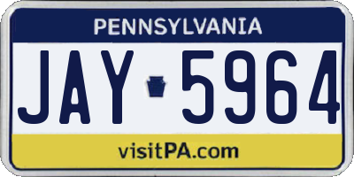 PA license plate JAY5964