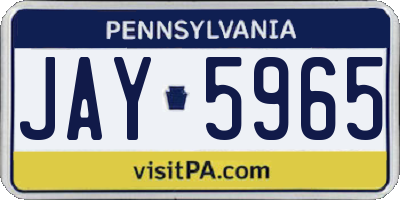 PA license plate JAY5965