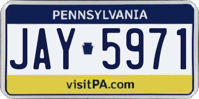 PA license plate JAY5971