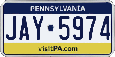 PA license plate JAY5974
