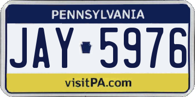 PA license plate JAY5976