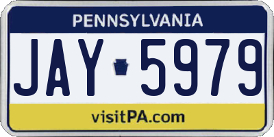 PA license plate JAY5979