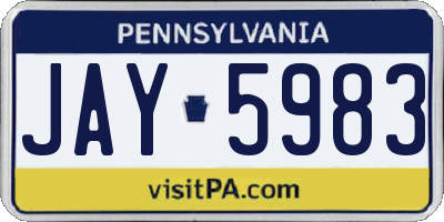 PA license plate JAY5983