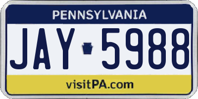PA license plate JAY5988