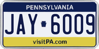 PA license plate JAY6009