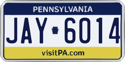 PA license plate JAY6014