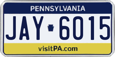 PA license plate JAY6015