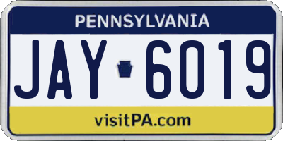 PA license plate JAY6019