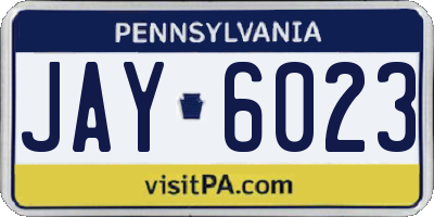 PA license plate JAY6023