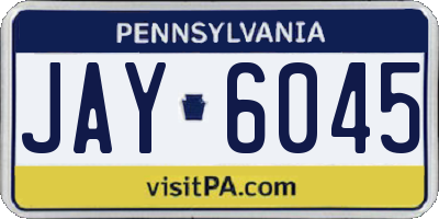 PA license plate JAY6045