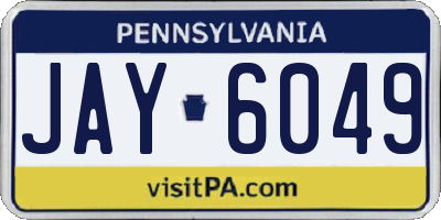 PA license plate JAY6049