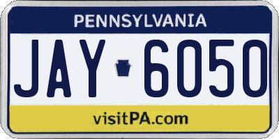 PA license plate JAY6050