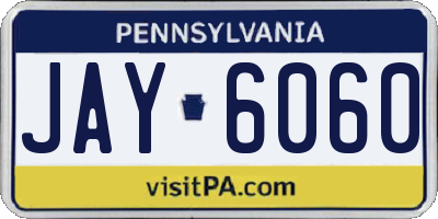 PA license plate JAY6060