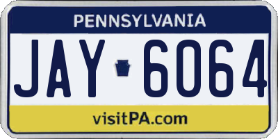 PA license plate JAY6064