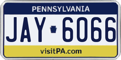 PA license plate JAY6066