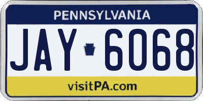 PA license plate JAY6068