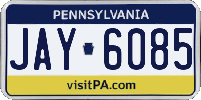 PA license plate JAY6085