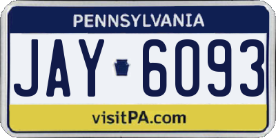 PA license plate JAY6093