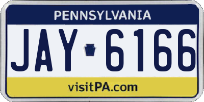 PA license plate JAY6166