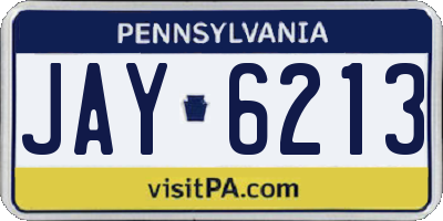 PA license plate JAY6213