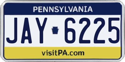 PA license plate JAY6225