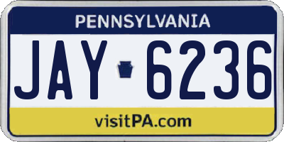 PA license plate JAY6236