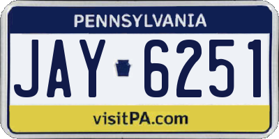 PA license plate JAY6251