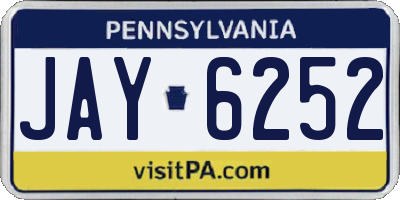 PA license plate JAY6252