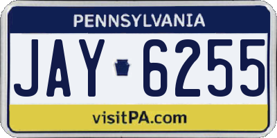 PA license plate JAY6255