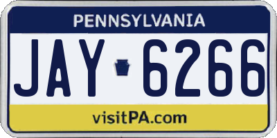 PA license plate JAY6266