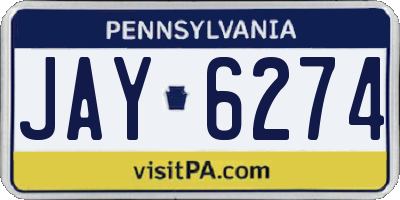 PA license plate JAY6274