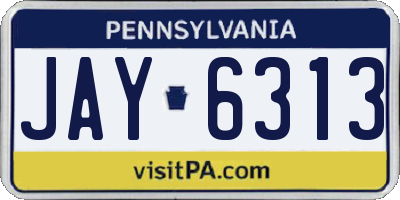 PA license plate JAY6313