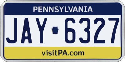 PA license plate JAY6327